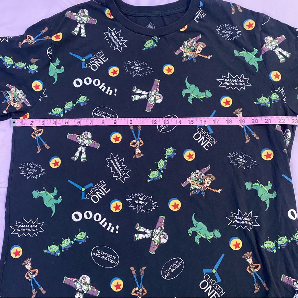pixar toy story all over print EUC tshirt woody, buzz, rex, & aliens disney - Picture 2 of 6